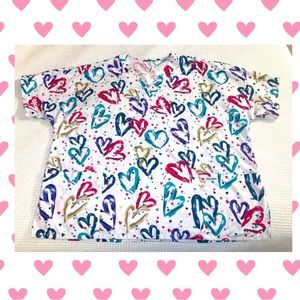 Cherokee Hearts Scrub Top